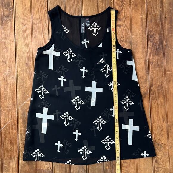 Fun and Flirt sheer Black swing style cross tank top size xs - Picture 3 of 7